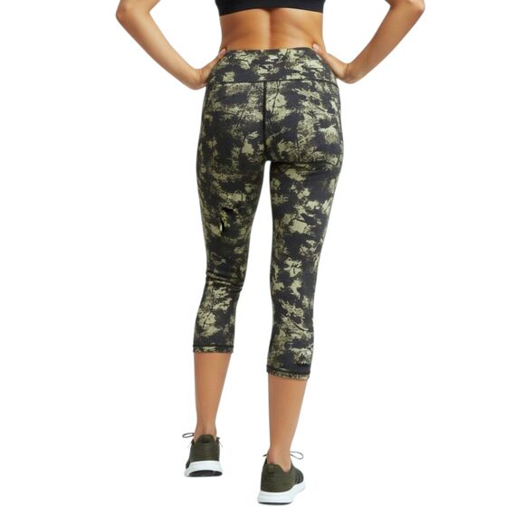 L.L. Bean Green Abstract Camo Capri Leggings Sz XS | UPF 50+ Activewear - Picture 3 of 10